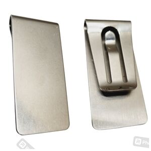 * Silver tone money clip 2" long Mens